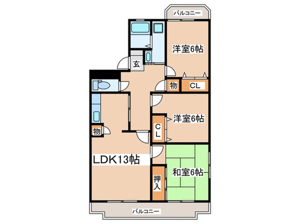 エスポワール橘の物件間取画像